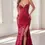 Thumbnail: Sheer-Corset Long Sequin-Print Prom Dress CM334