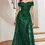 Thumbnail: Long Prom Dress with Glitter-Print Overskirt J836