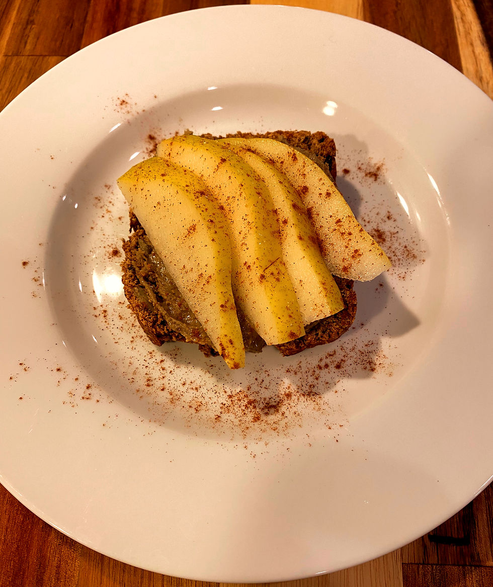 Sunflower butter and pear toast
