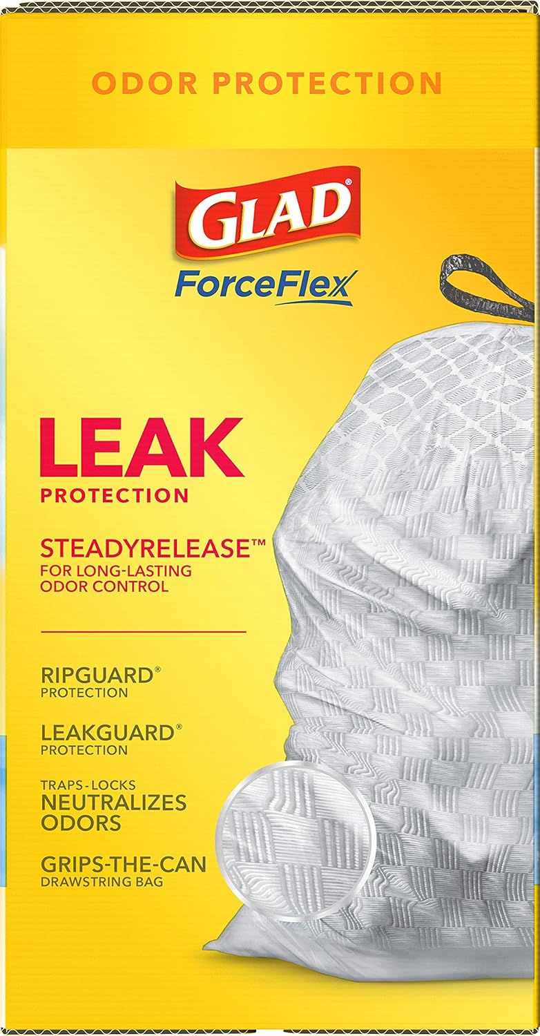 Thumbnail: Glad ForceFlex 13 Gallon Drawstring Trash Bags OdorShield Febreze Fresh