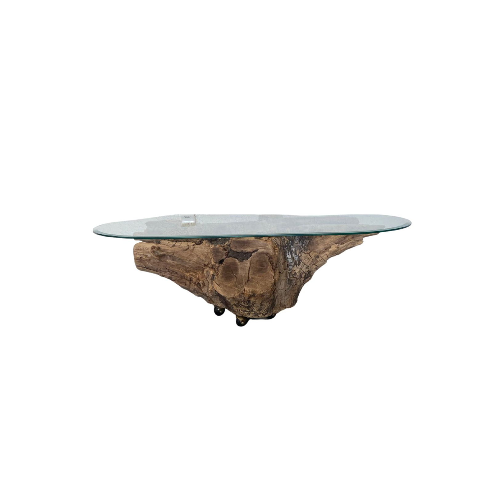 NATURAL STUMP COFFEE TABLE + GLASS COVER