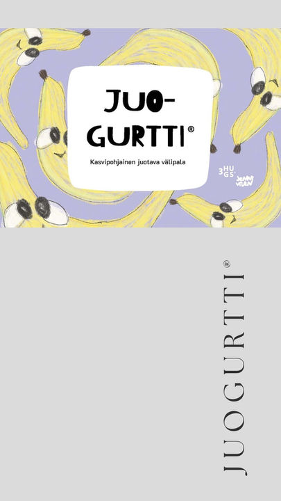 JUOGURTTI® ~ Juotava, kasvipohjainen välipala kauppojen välipalahyllyyn.