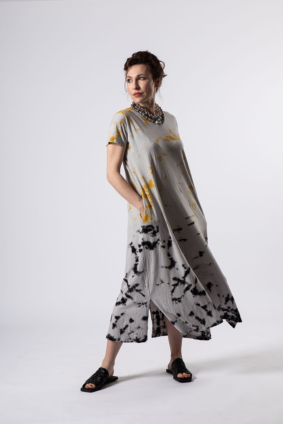 Miniatura: Vestido Julia Tingido - Flamê Cinza