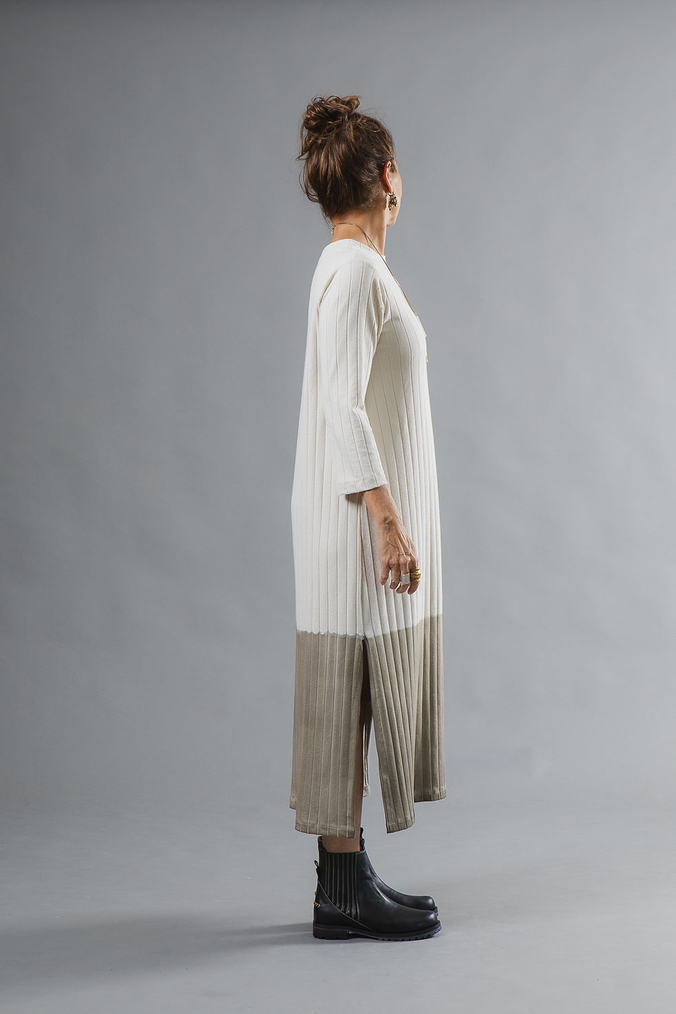 Miniatura: Vestido Ana Sensorial - Canelado Bege