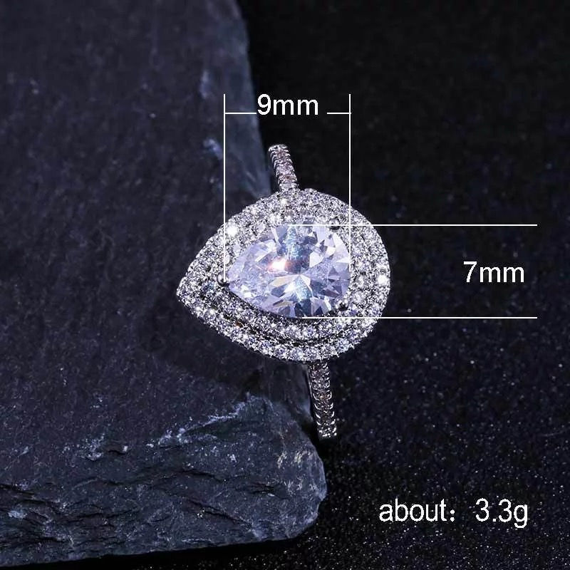 Thumbnail: Luxury Pear Shaped Ring Finger Statement Ring