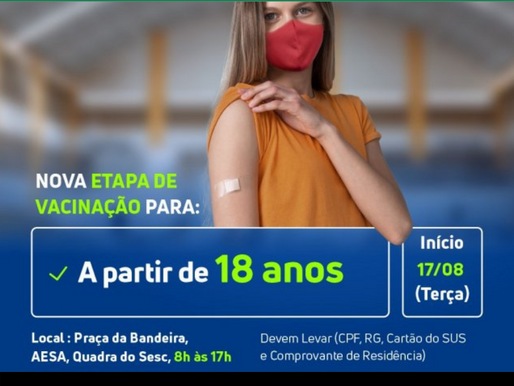Arcoverde abre etapa da vacinação contra a Covid-19 para quem tem 18 anos ou mais