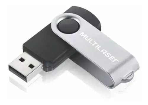 Miniatura: Pen Drive 8gb Multilaser Preto e Prateado USB 2.0