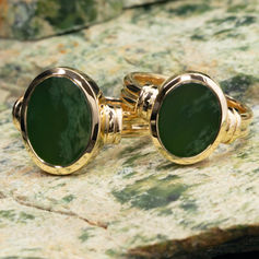Signet rings with jade, handcrafted in Daniel Moesker’s goldsmith atelier in Zoetermeer