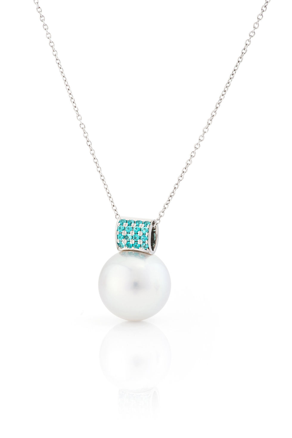 South Sea Pearl Pendant with Paraiba Tourmalines