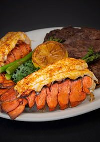 Twin Lobster Tails and Steak
