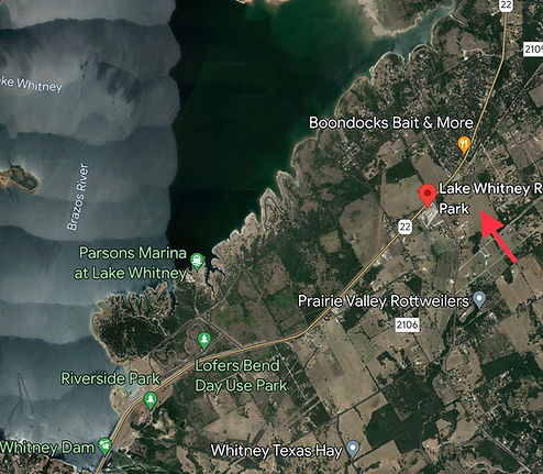 Close to Lake Whitney boat ramps, marinas, parks