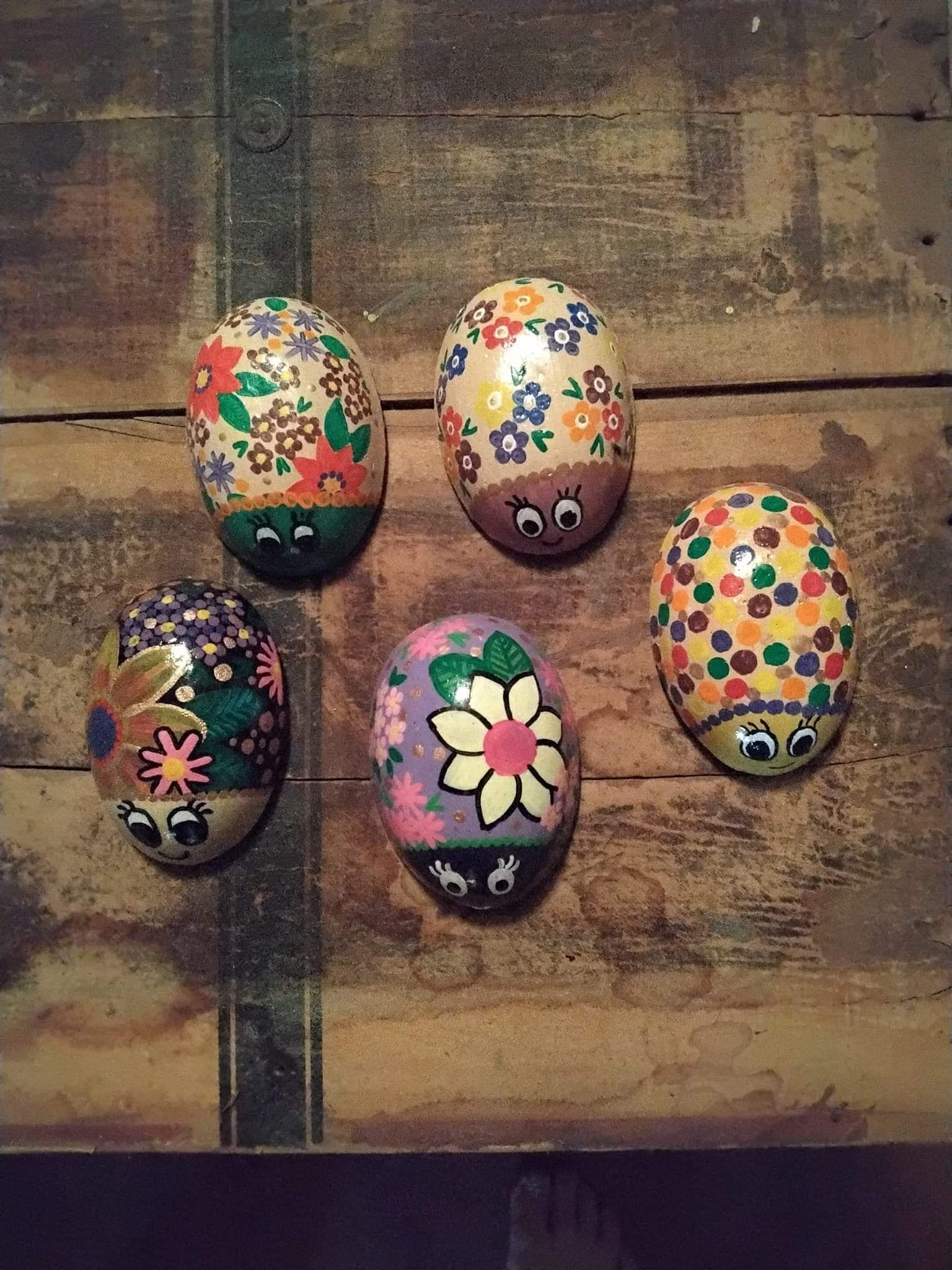 Painted rocks various designs 