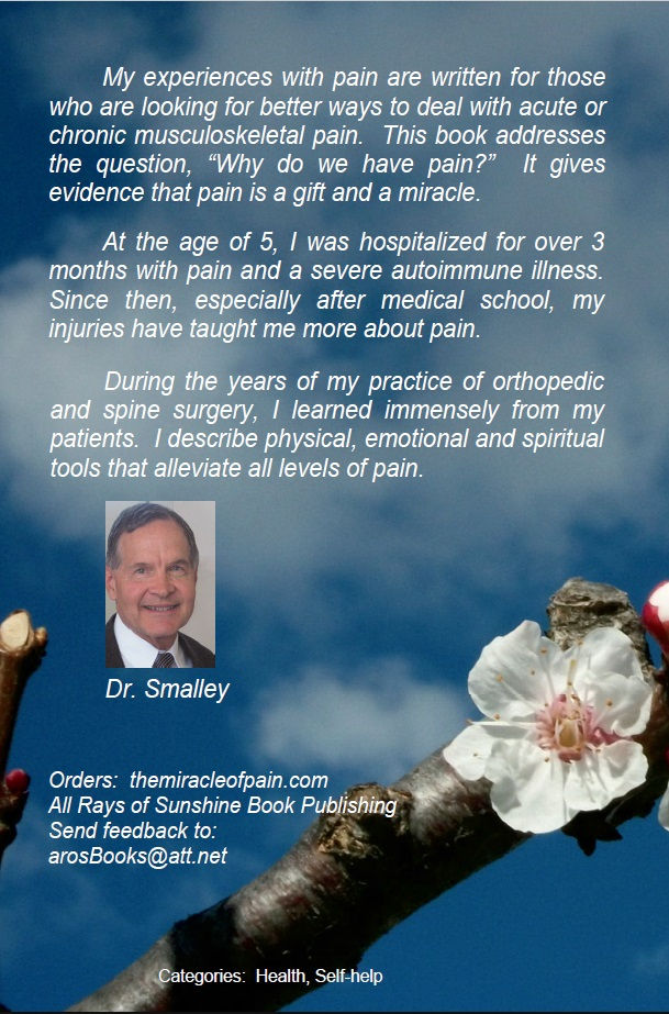 Thumbnail: The Miracle of Pain book back cover readable closeup