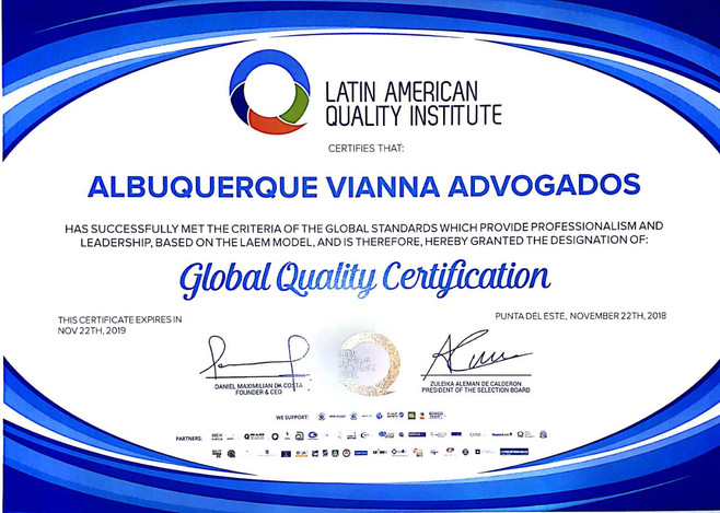 ESCRITÓRIO RECEBE CERTIFICAÇÃO INTERNACIONAL