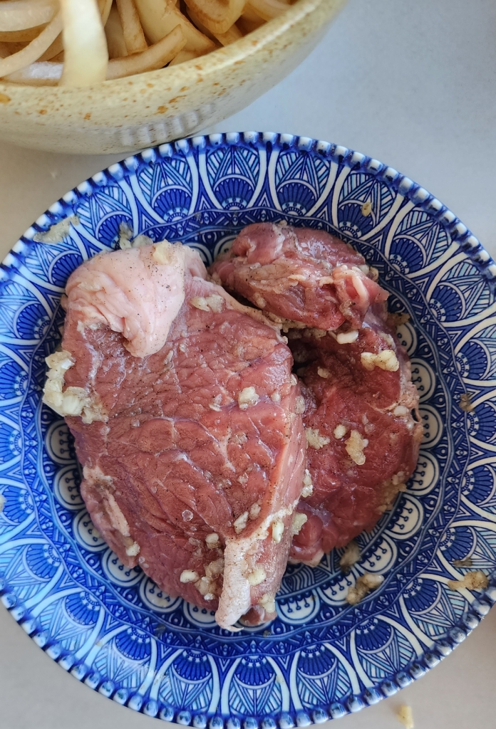 Bife Acebolado na Arifryer