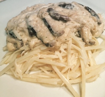 Macarrão de Pupunha com Shitake