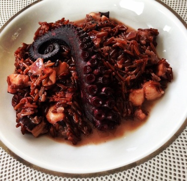Risoto de Polvo com Polvo no Vinho