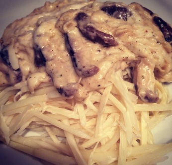 Macarrão de Pupunha com Shitake