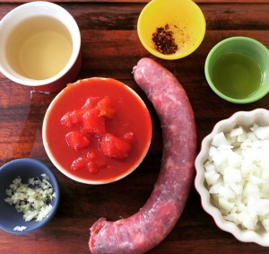 Polenta com Ragú de Lingüiça