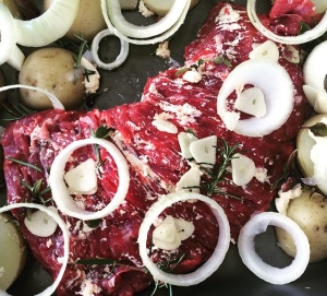 Fraldinha No Forno Com Batatas e Legumes