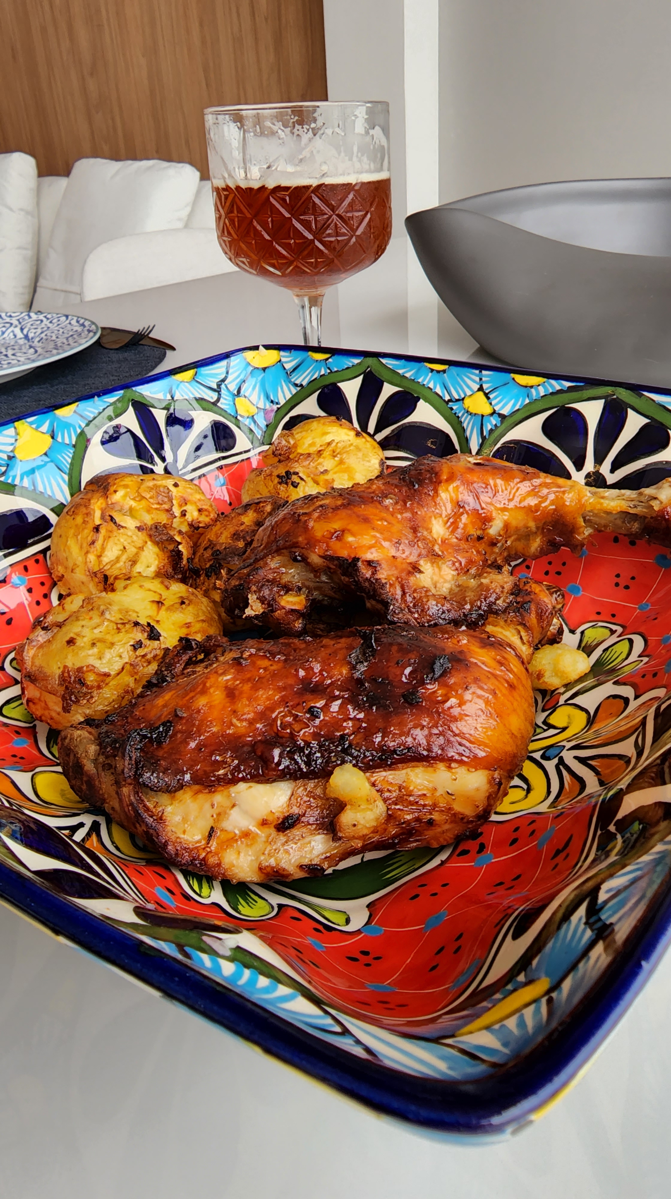 Frangão com batatas ao murro na Airfryer