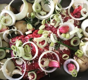 Fraldinha No Forno Com Batatas e Legumes