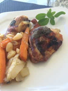Frango Marinado Servido com Legumes