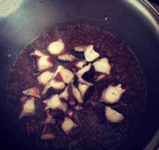 Risoto de Polvo com Polvo no Vinho