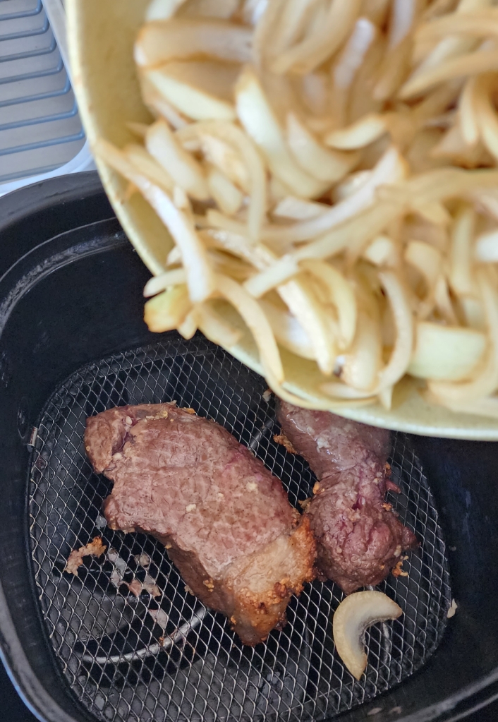Bife Acebolado na Arifryer