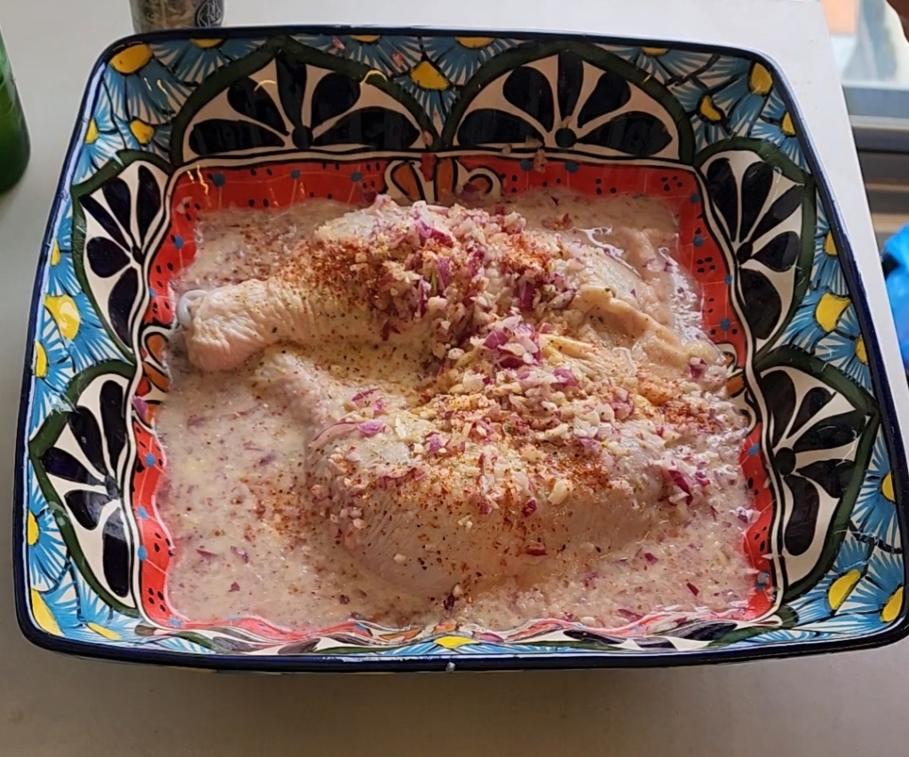 Frangão com batatas ao murro na Airfryer