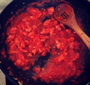 Polenta com Ragú de Lingüiça