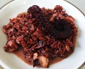 Risoto de Polvo com Polvo no Vinho