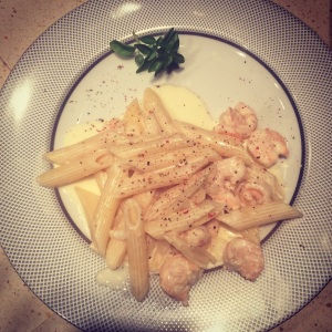 Penne ao Limone e Camarões