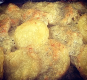 Batata Gratinada com Queijos e Saint Augur