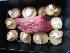 Rosbife com Batatas e Cream Cheese