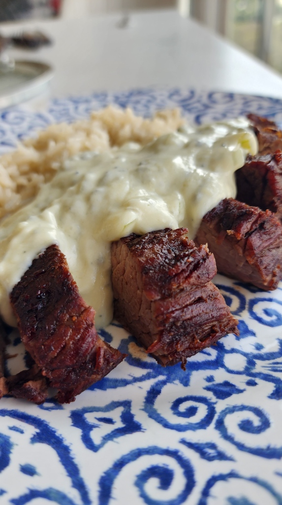 Fraldinha com Molho de Catupiry e Gorgonzola (Airfryer)