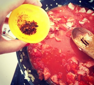 Polenta com Ragú de Lingüiça