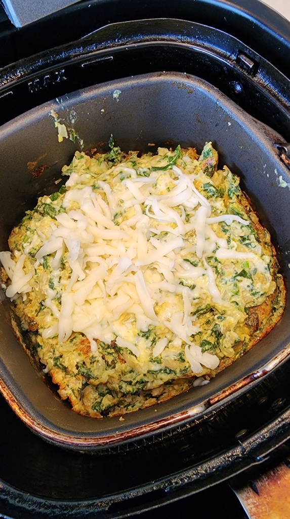 Suflê de Espinafre; Shimeji na Airfryer