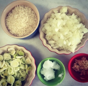 Arroz no Óleo de Coco e Alho Poró