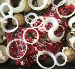 Fraldinha No Forno Com Batatas e Legumes