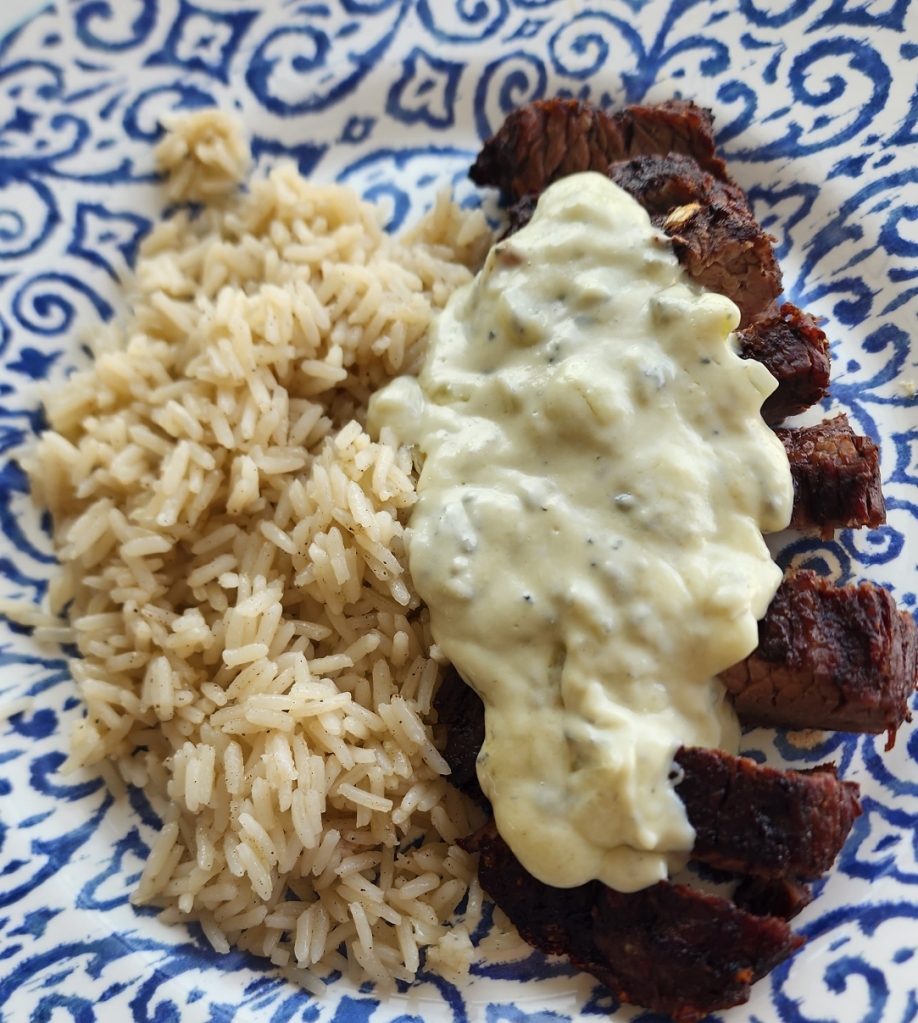 Fraldinha com Molho de Catupiry e Gorgonzola (Airfryer)