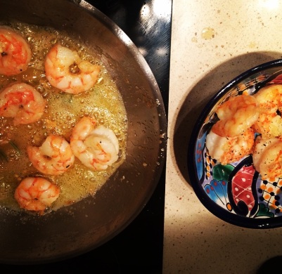 Camarão Flambado na Cachaça