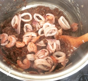 Risoto de Arroz Selvagem com Frutos do Mar