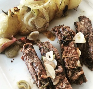 Fraldinha No Forno Com Batatas e Legumes