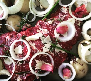 Fraldinha No Forno Com Batatas e Legumes