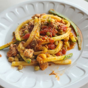 Talharim de Abobrinha com Atum & Ervilhas