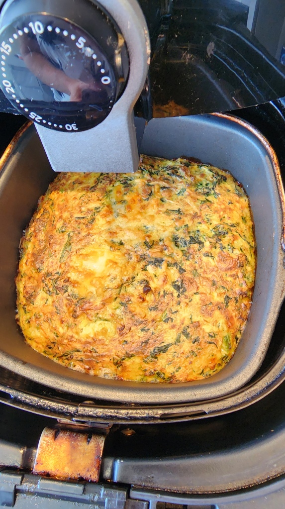 Suflê de Espinafre; Shimeji na Airfryer