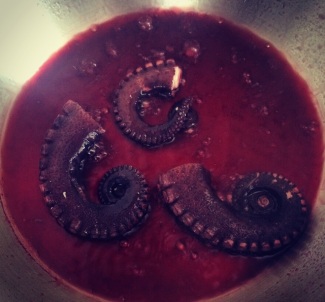 Risoto de Polvo com Polvo no Vinho