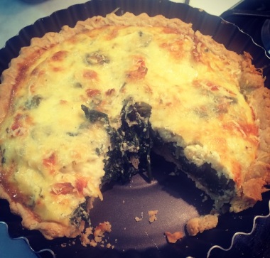 Quiche de Espinafre e Queijo Brie