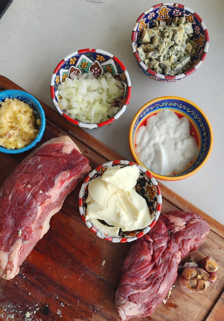 Fraldinha com Molho de Catupiry e Gorgonzola (Airfryer)